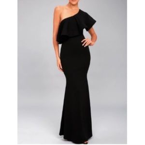 Brand new Lulu's one shoulder classic black dress